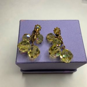 Beautiful vintage 1950’s  faceted Topaz earrings